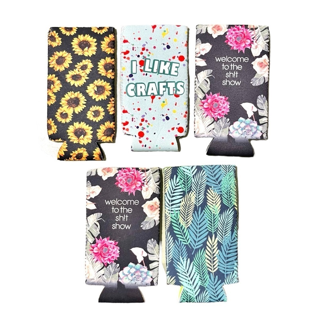 Neoprene Slim Can Koozies Set of 5